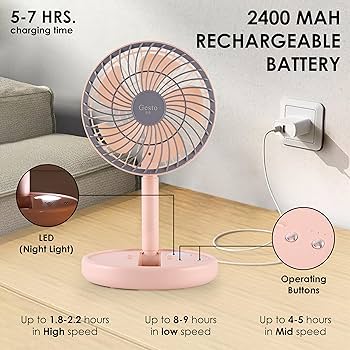 powerful Rechargeable High Speed Table Desk Fan