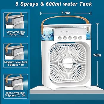 USB Electric Air Cooler with Water Mist Spray - shipkart