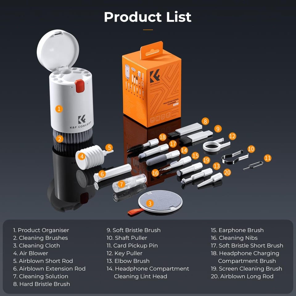 Ultimate 20-in-1 Cleaning Kit for Earbuds & Gadgets