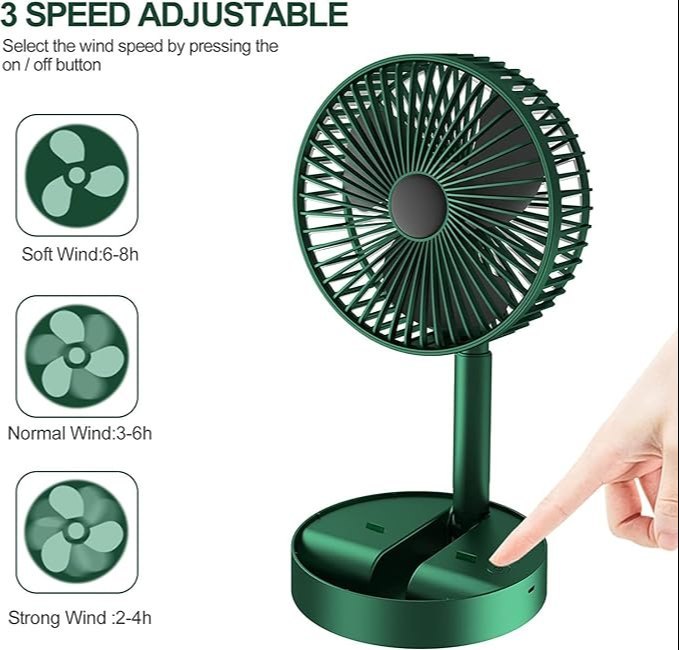 powerful Rechargeable High Speed Table Desk Fan